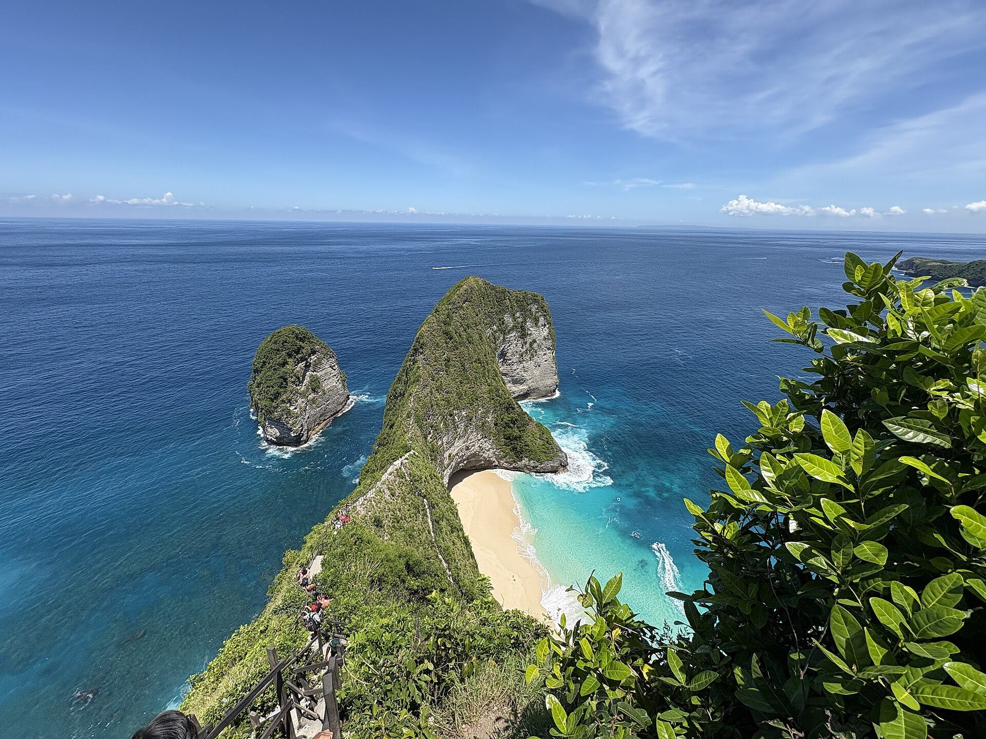 Turquoise water and limestone cliffs at a tropical island beach in Southeast Asia