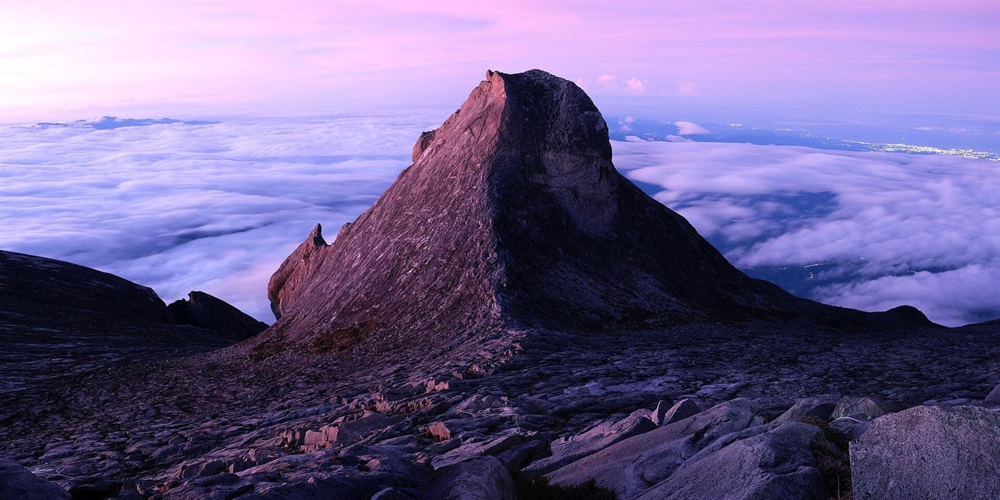 Mount Kinabalu rising above the Sabah highlands