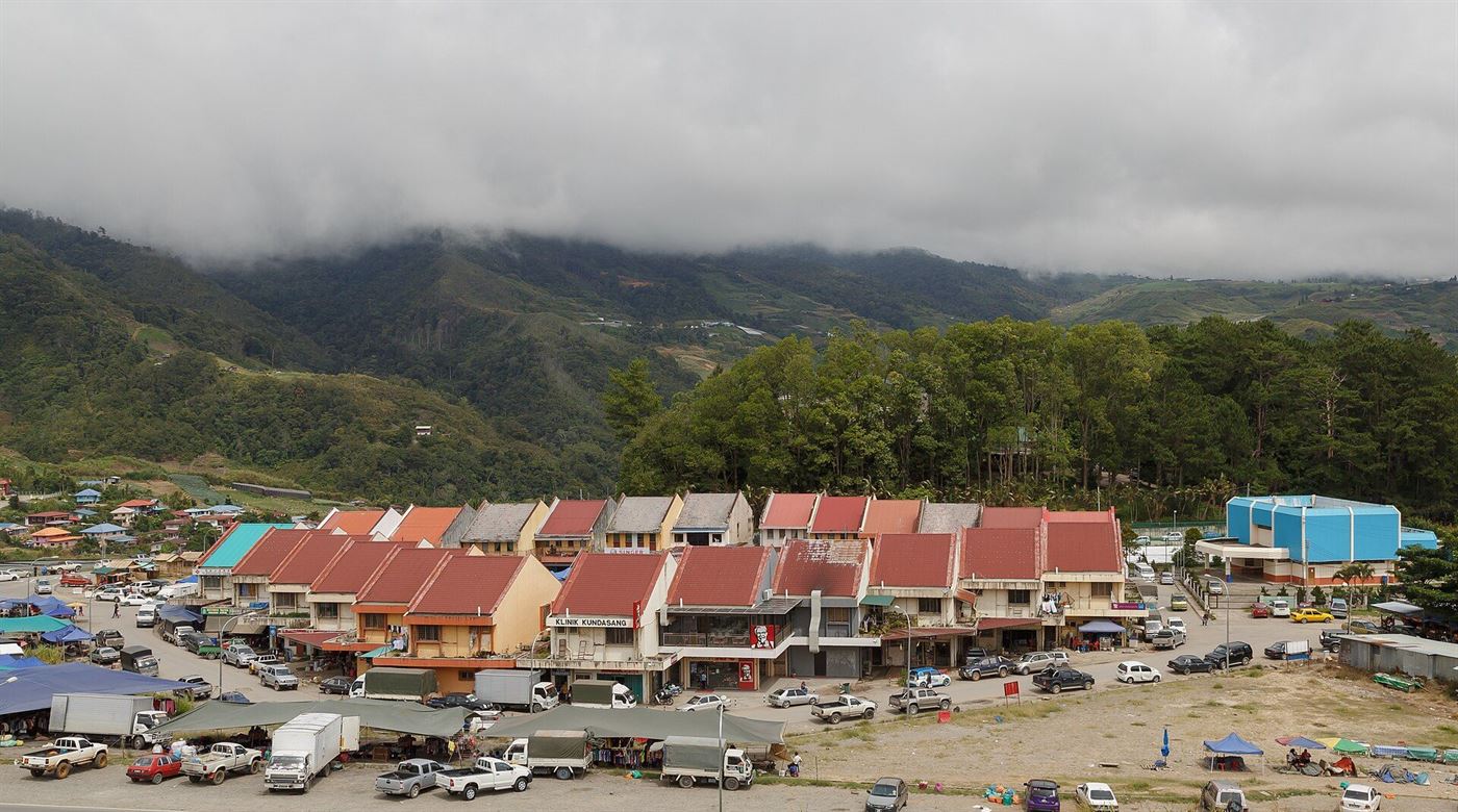 Green highland hills in Sabah, Malaysia